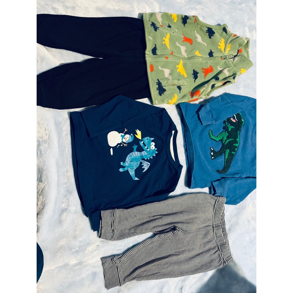 Carter's Falls Creek Kids 12M Toddler Boy 5-Piece Lot Dinosaur Dragon Pumpkin